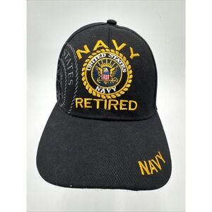 United States Navy Retired Ball Cap‎ Black w/ Gold Lettering